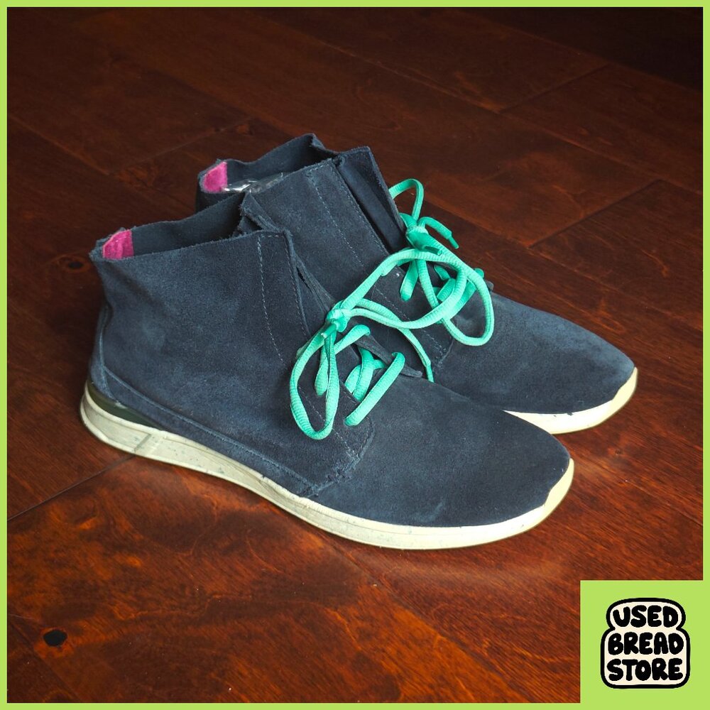 Reef Rover Hi LX Blue Suede Leather High Top Sneaker Bootie Size 10 Womens